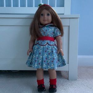 retired emily american girl doll with original clothes, and book